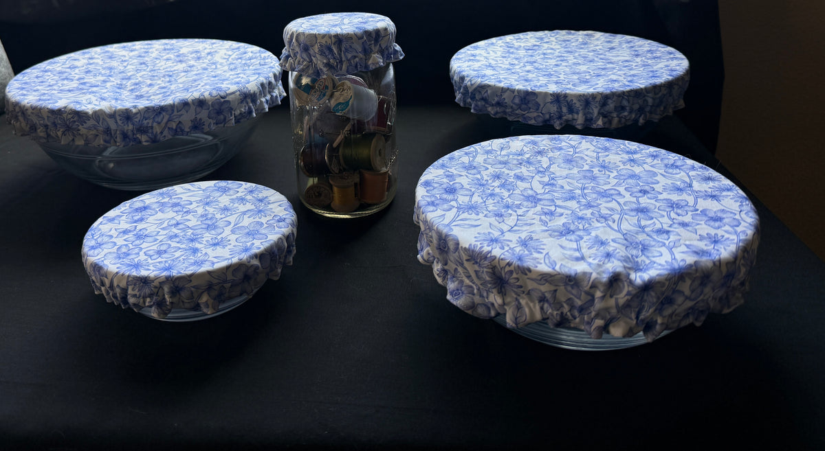 Blue Wildflower Bowl Covers