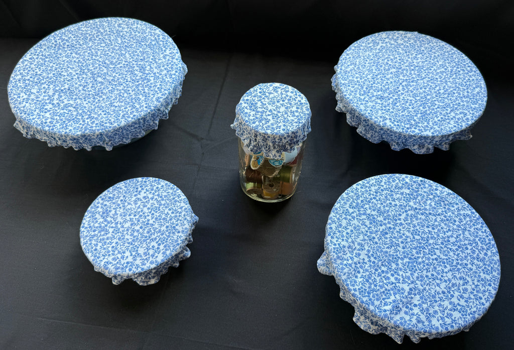 Blue Ditsy Floral Bowl Covers