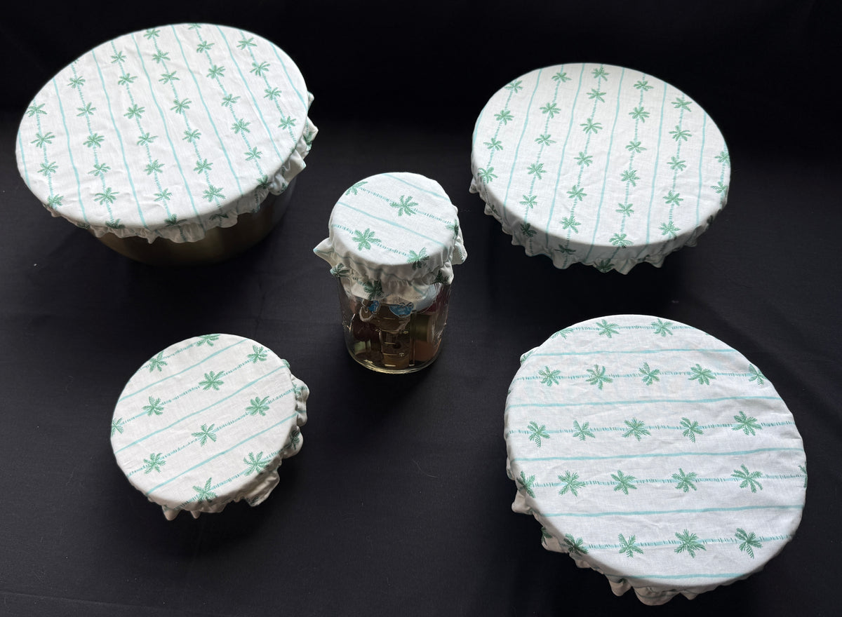 Palm Trees on White Bowl Covers