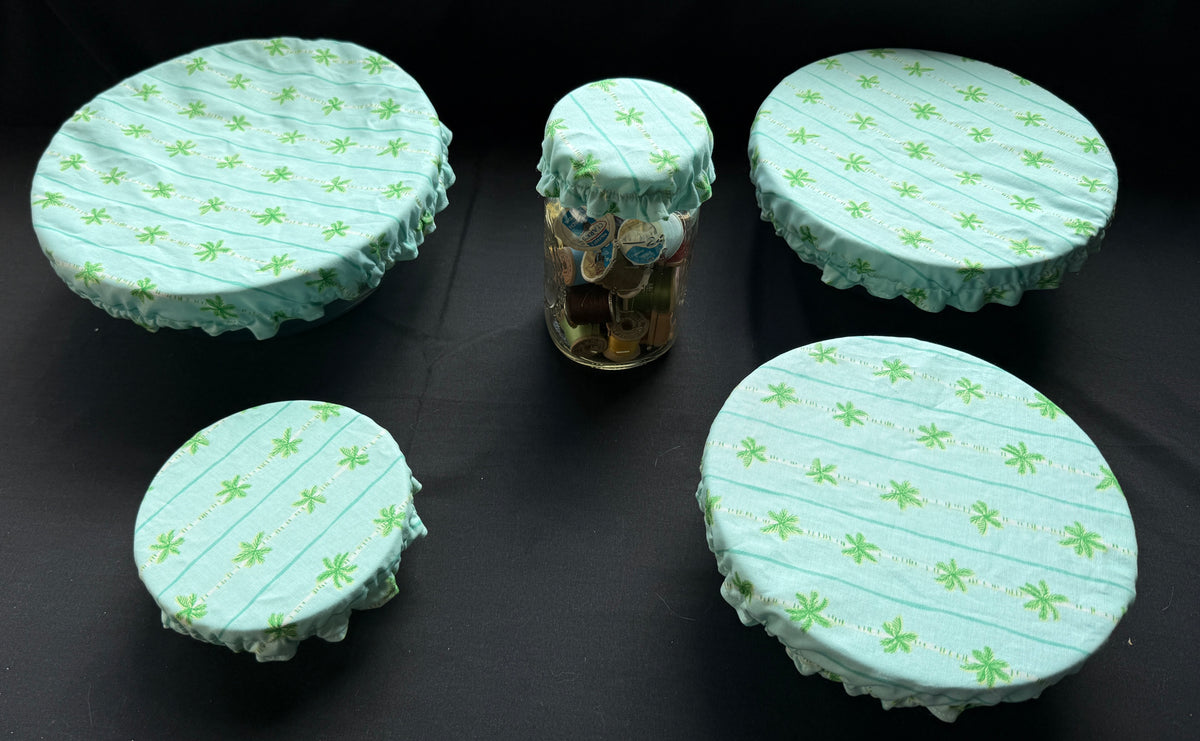 Green Palm Tree Bowl Covers