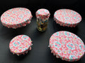 Vintage Red Floral Bowl Covers