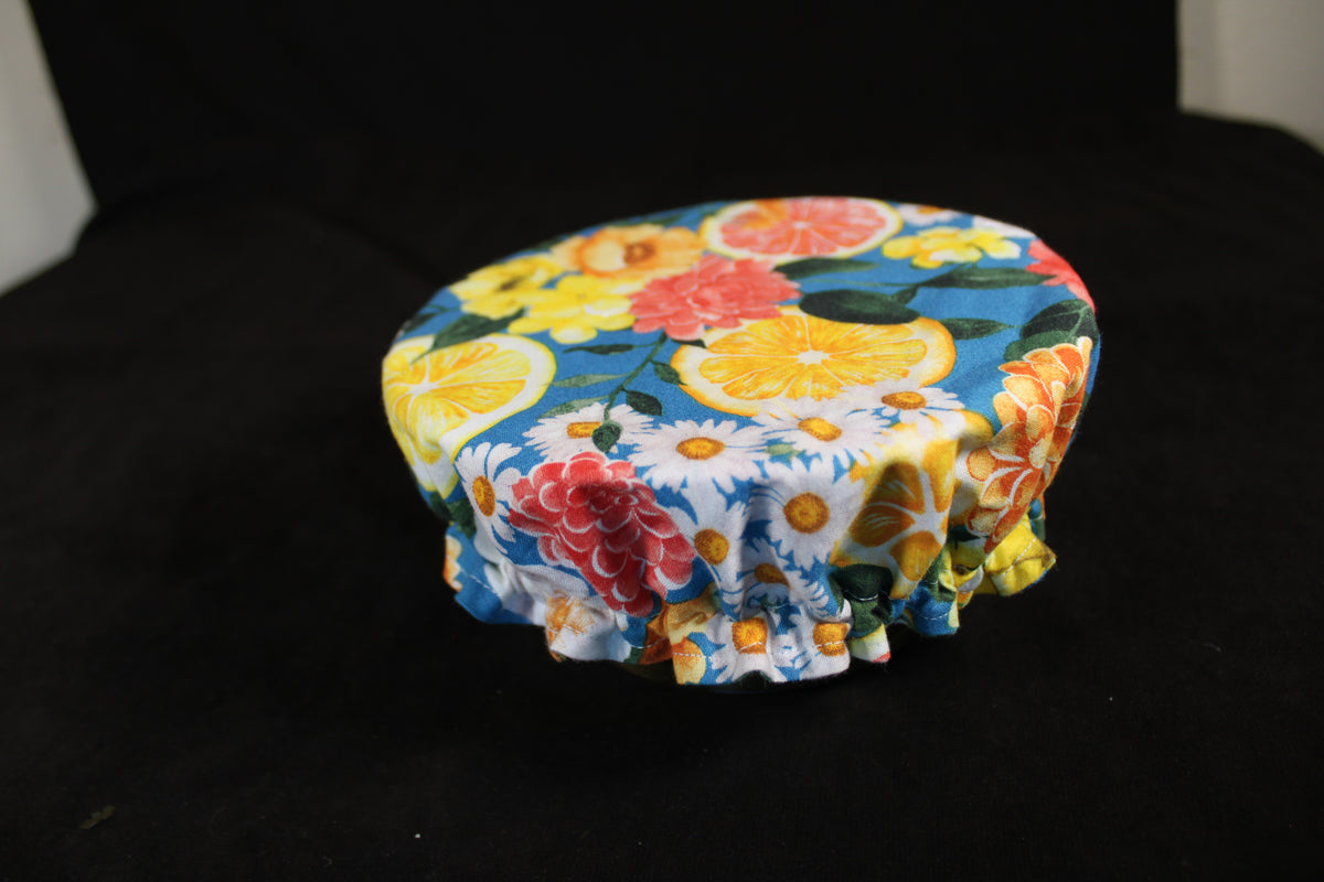 Floral Citrus/Plaid Medium Bowl Cover