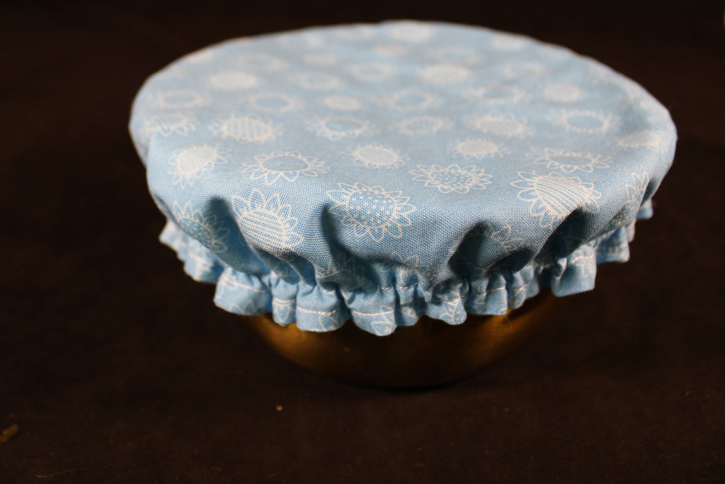Blue Sunflower/ Polka Dot Small Bowl Cover