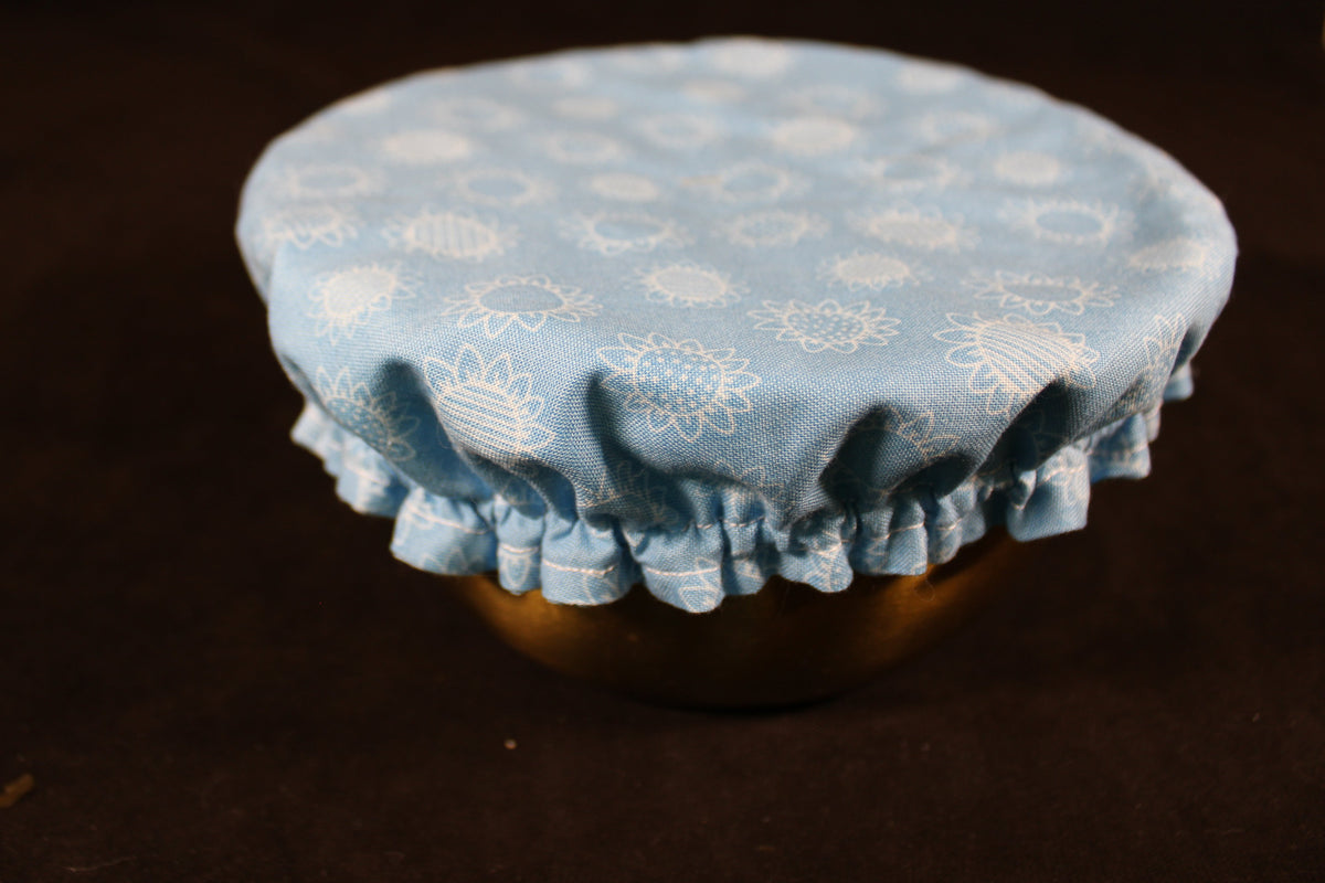 Blue Sunflower/ Polka Dot Small Bowl Cover