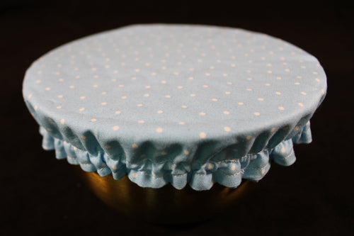Blue Sunflower/ Polka Dot Small Bowl Cover